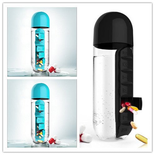 Direct Selling Two-In-One Water Cup Pill Box 7-Day Pill Box 7 Grids Outdoor Easy To Carry Water Bottle One Week With Pill Box Cup $32.71 Dana Fashion Color: 3PC Set12 Dana's Kitchen Product information: Product Category: Space Cup Material: PC Style: Simp