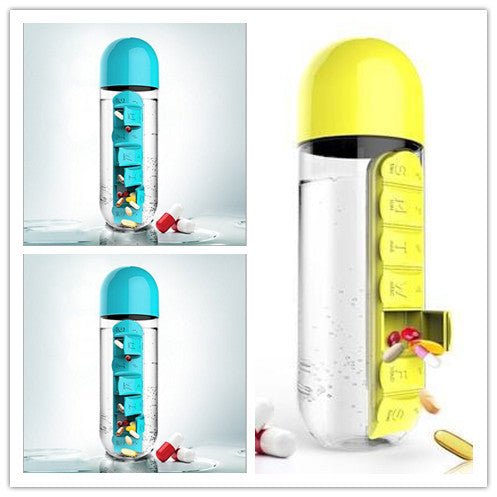 Direct Selling Two-In-One Water Cup Pill Box 7-Day Pill Box 7 Grids Outdoor Easy To Carry Water Bottle One Week With Pill Box Cup $32.71 Dana Fashion Color: 3PC Set10 Dana's Kitchen Product information: Product Category: Space Cup Material: PC Style: Simp