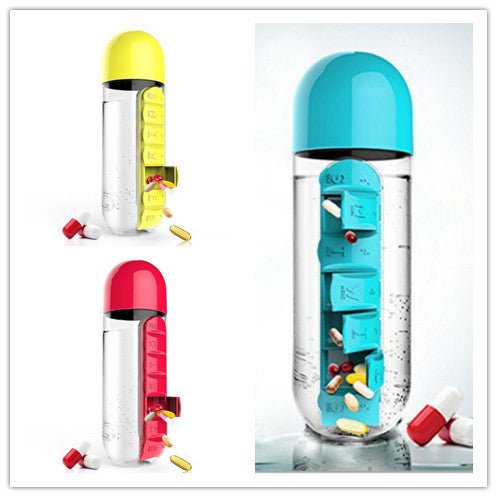Direct Selling Two-In-One Water Cup Pill Box 7-Day Pill Box 7 Grids Outdoor Easy To Carry Water Bottle One Week With Pill Box Cup $32.71 Dana Fashion Color: 3PC Set13 Dana's Kitchen Product information: Product Category: Space Cup Material: PC Style: Simp