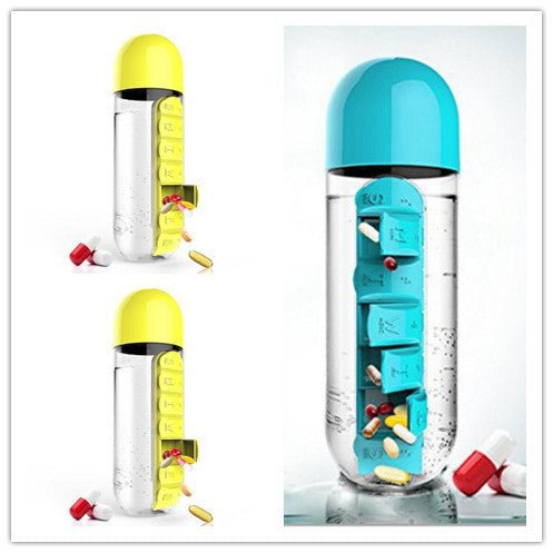 Direct Selling Two-In-One Water Cup Pill Box 7-Day Pill Box 7 Grids Outdoor Easy To Carry Water Bottle One Week With Pill Box Cup $32.71 Dana Fashion Color: 3PC Set3 Dana's Kitchen Product information: Product Category: Space Cup Material: PC Style: Simpl