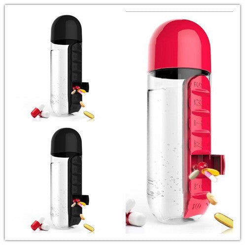 Direct Selling Two-In-One Water Cup Pill Box 7-Day Pill Box 7 Grids Outdoor Easy To Carry Water Bottle One Week With Pill Box Cup $32.71 Dana Fashion Color: 3PC Set5 Dana's Kitchen Product information: Product Category: Space Cup Material: PC Style: Simpl