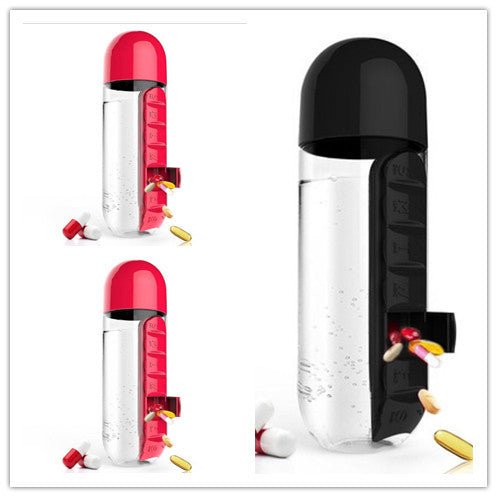 Direct Selling Two-In-One Water Cup Pill Box 7-Day Pill Box 7 Grids Outdoor Easy To Carry Water Bottle One Week With Pill Box Cup $32.71 Dana Fashion Color: 3PC Set9 Dana's Kitchen Product information: Product Category: Space Cup Material: PC Style: Simpl