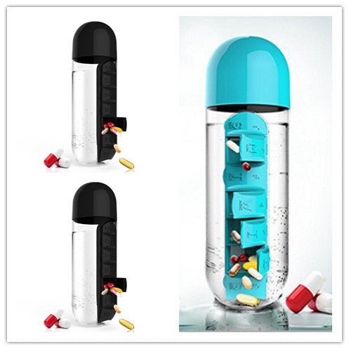 Direct Selling Two-In-One Water Cup Pill Box 7-Day Pill Box 7 Grids Outdoor Easy To Carry Water Bottle One Week With Pill Box Cup $32.71 Dana Fashion Color: 3PC Set6 Dana's Kitchen Product information: Product Category: Space Cup Material: PC Style: Simpl