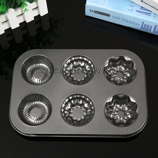 DIY baking tools six non stick coating of high quality flat round 6 cups and 6 hole tray cake mold $15.00 Dana Fashion default: default Dana's Kitchen