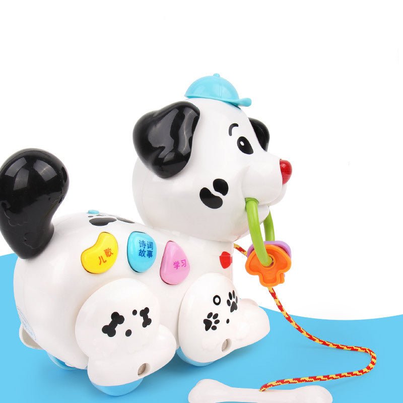 Dog early education haul toy $71.26 Dana Fashion Color: Black Baby & Mother Product Name: Dog early education drag toy Applicable age: 18 months and above Material: plastic and electronic components Batteries required: 3 AAA batteries (batteries need to b