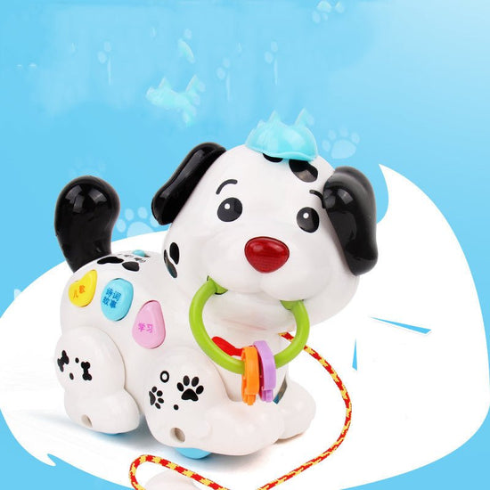 Dog early education haul toy $71.26 Dana Fashion Color: Black Baby & Mother Product Name: Dog early education drag toy Applicable age: 18 months and above Material: plastic and electronic components Batteries required: 3 AAA batteries (batteries need to b