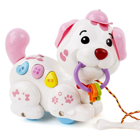 Dog early education haul toy $71.26 Dana Fashion Color: Black Baby & Mother Product Name: Dog early education drag toy Applicable age: 18 months and above Material: plastic and electronic components Batteries required: 3 AAA batteries (batteries need to b