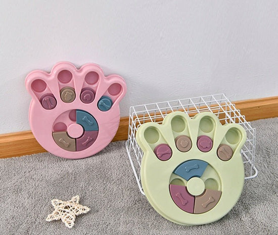 Dog eating interactive stuffy toy $23.47 Dana Fashion style: Claw Color: Blue Toys & Hobbies Features 1.Made of thickened PP material, wear-resistant, and chewing resistant, safe and reliable for your furry friends. 2. Equipped with small sections to hold