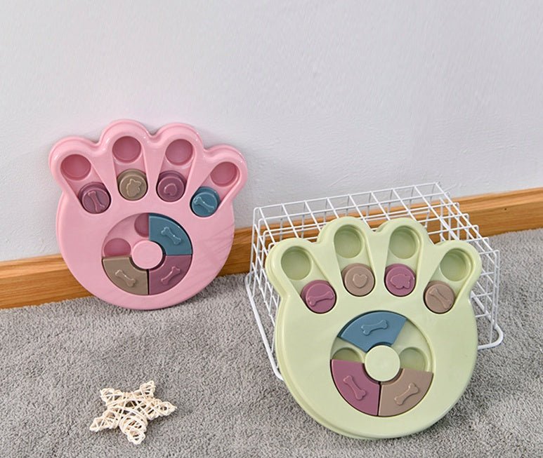 Dog eating interactive stuffy toy $23.47 Dana Fashion style: Claw Color: Blue Toys & Hobbies Features 1.Made of thickened PP material, wear-resistant, and chewing resistant, safe and reliable for your furry friends. 2. Equipped with small sections to hold