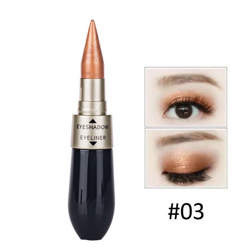 Double Head 2 in 1 Waterproof Eyeshadow Eyeliner $10.96 Dana Fashion Model: 3 makeup Specifics: 1.Long-lasting,Natural,Waterproof ,Sweatproof 2.High Quality,6colors to choose Package Content: 1 x Eyeshadow Eyeliner