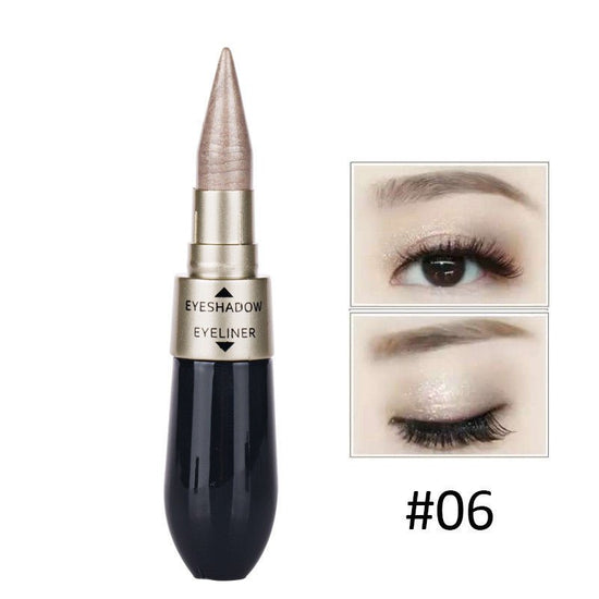 Double Head 2 in 1 Waterproof Eyeshadow Eyeliner $10.96 Dana Fashion Model: 6 makeup Specifics: 1.Long-lasting,Natural,Waterproof ,Sweatproof 2.High Quality,6colors to choose Package Content: 1 x Eyeshadow Eyeliner