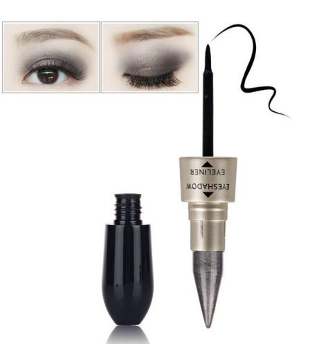 Double head six color eyeshadow black eyeliner $9.95 Dana Fashion Color: Black makeup Product volume 2.0 cm * 2.0 cm * 12.3 cm Color: black, red Number of colors: six colors Skin Type: General Efficacy: modification