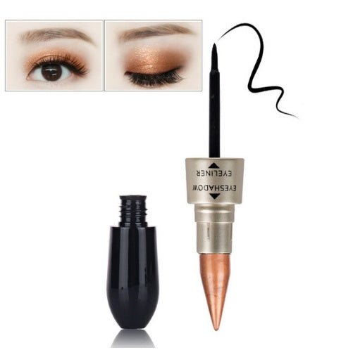 Double head six color eyeshadow black eyeliner $9.95 Dana Fashion Color: Orange makeup Product volume 2.0 cm * 2.0 cm * 12.3 cm Color: black, red Number of colors: six colors Skin Type: General Efficacy: modification