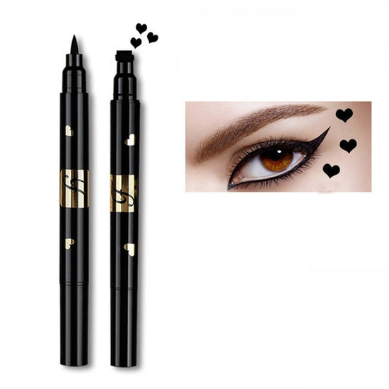 Double-headed seal eyeliner $10.52 Dana Fashion Color: Black Style: Heart makeup Product Category: Eyeliner Colour: Black Specifications: normal specifications Net content: five-pointed star, heart, moon