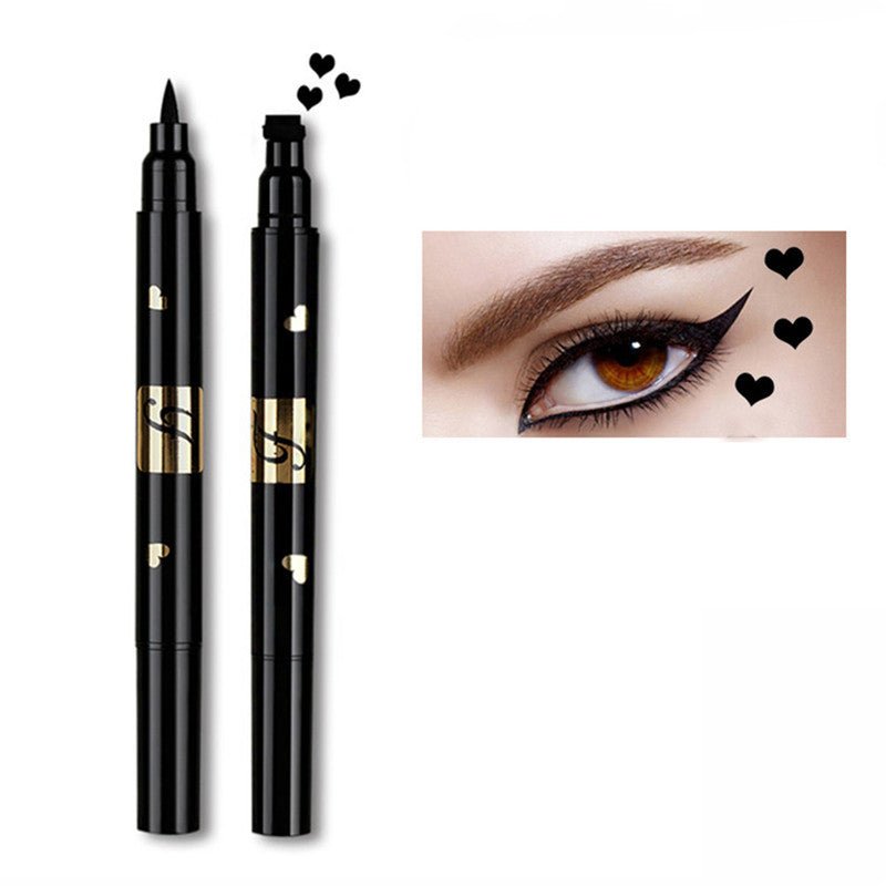 Double-headed seal eyeliner $10.52 Dana Fashion Color: Black Style: Heart makeup Product Category: Eyeliner Colour: Black Specifications: normal specifications Net content: five-pointed star, heart, moon
