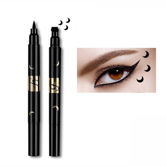 Double-headed seal eyeliner $10.52 Dana Fashion Color: Black Style: Moon makeup Product Category: Eyeliner Colour: Black Specifications: normal specifications Net content: five-pointed star, heart, moon