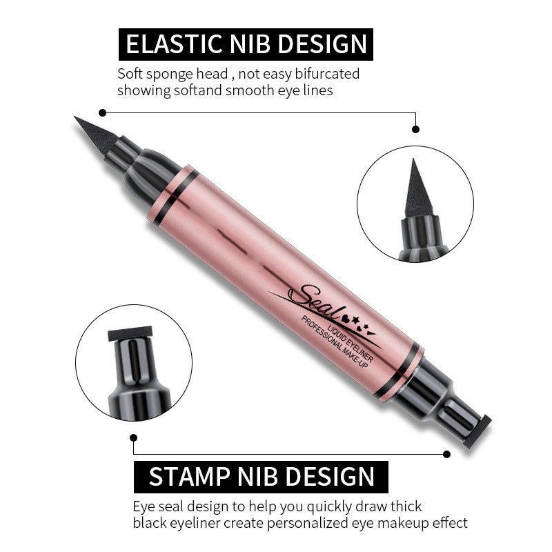 Double-headed Seal Waterproof And Oil-proof Not Easy To Smudge Non-fading Liquid Eyeliner $13.52 Dana Fashion Net Content: 35g Color Classification: Eyeliner Love makeup Product information: Color: Black Specification: Standard specifications Applicable s