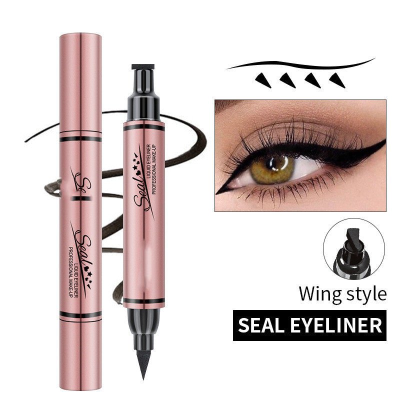 Double-headed Seal Waterproof And Oil-proof Not Easy To Smudge Non-fading Liquid Eyeliner $13.52 Dana Fashion Net Content: 35g Color Classification: Eyeliner Seal makeup Product information: Color: Black Specification: Standard specifications Applicable s