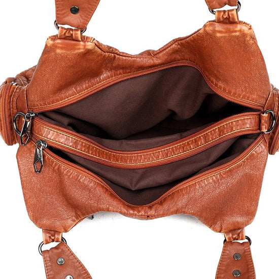 Double-layer Large Capacity Women's Shoulder Bag $65.50 Dana Fashion Color: Black Women's Bags Product information: Lining texture: Polyester Pattern: solid color Color: black, light brown Processing Method: soft surface Outer bag type: slit pocket Materi