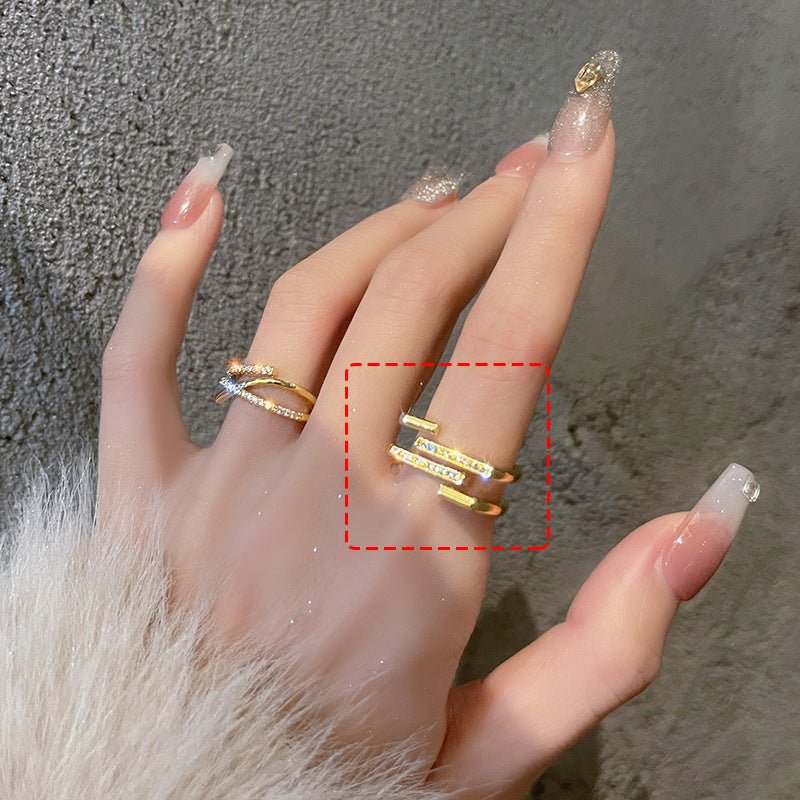 Double Layer Zircon Female Simple Ring Opening $7.50 Dana Fashion Color: J74 Size: Adjustable Opening Women's Accessories Product information: Type: open mouth Treatment Process: Electroplating Color: J1,J2,J3,J4,J5,J6,J7,J8,J9,J10,J11,J12,J13,J14,J15,J16