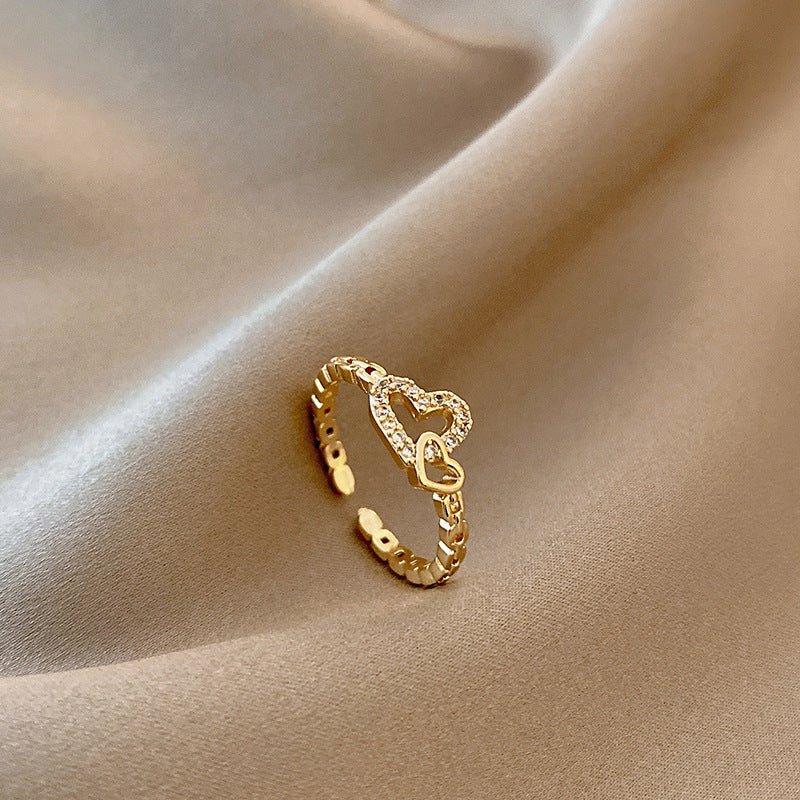 Double Layer Zircon Female Simple Ring Opening $7.50 Dana Fashion Color: J11 Size: Adjustable Opening Women's Accessories Product information: Type: open mouth Treatment Process: Electroplating Color: J1,J2,J3,J4,J5,J6,J7,J8,J9,J10,J11,J12,J13,J14,J15,J16