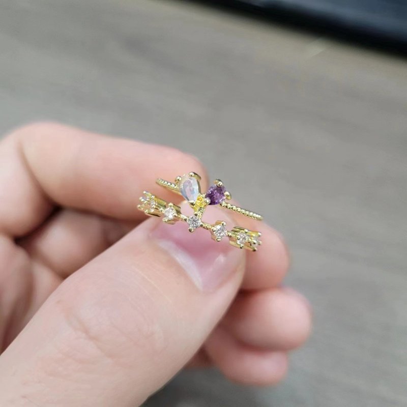 Double Layer Zircon Female Simple Ring Opening $7.50 Dana Fashion Color: J64 Size: Adjustable Opening Women's Accessories Product information: Type: open mouth Treatment Process: Electroplating Color: J1,J2,J3,J4,J5,J6,J7,J8,J9,J10,J11,J12,J13,J14,J15,J16