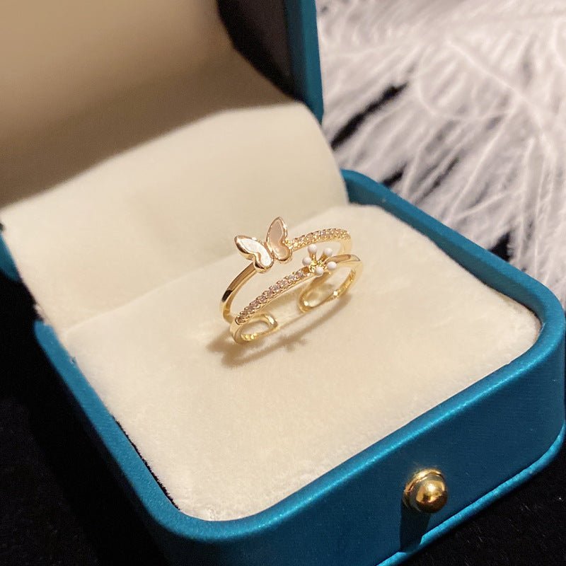 Double Layer Zircon Female Simple Ring Opening $7.50 Dana Fashion Color: J15 Size: Adjustable Opening Women's Accessories Product information: Type: open mouth Treatment Process: Electroplating Color: J1,J2,J3,J4,J5,J6,J7,J8,J9,J10,J11,J12,J13,J14,J15,J16