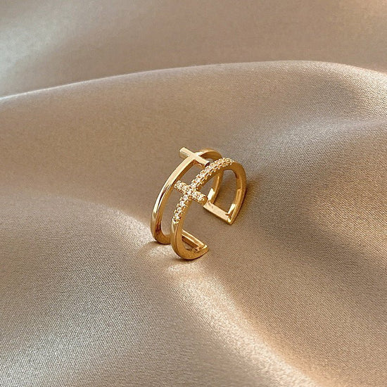 Double Layer Zircon Female Simple Ring Opening $7.50 Dana Fashion Color: J10 Size: Adjustable Opening Women's Accessories Product information: Type: open mouth Treatment Process: Electroplating Color: J1,J2,J3,J4,J5,J6,J7,J8,J9,J10,J11,J12,J13,J14,J15,J16