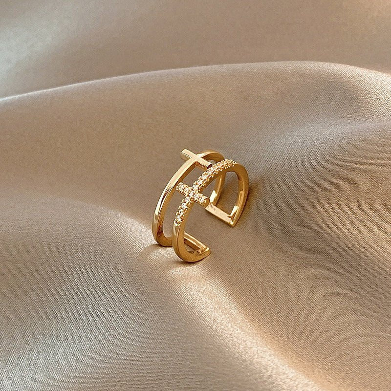 Double Layer Zircon Female Simple Ring Opening $7.50 Dana Fashion Color: J10 Size: Adjustable Opening Women's Accessories Product information: Type: open mouth Treatment Process: Electroplating Color: J1,J2,J3,J4,J5,J6,J7,J8,J9,J10,J11,J12,J13,J14,J15,J16