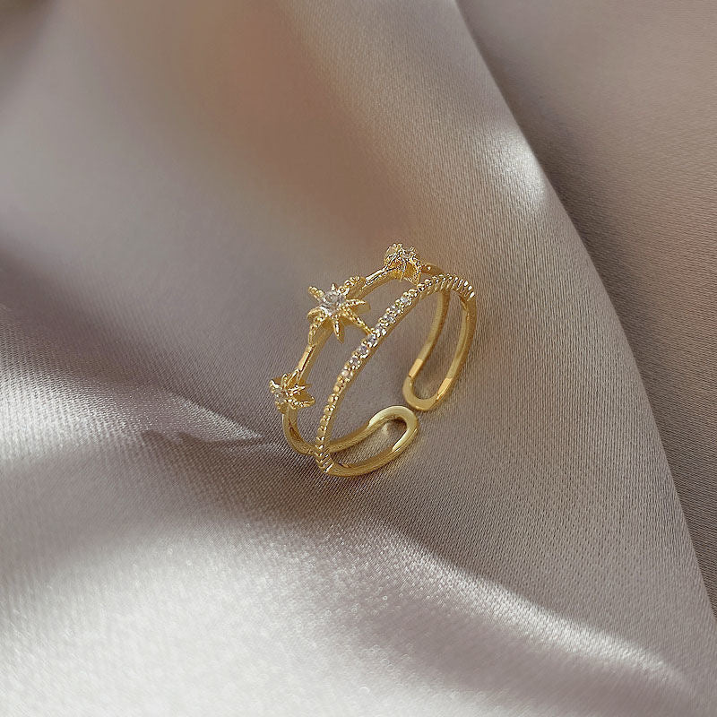 Double Layer Zircon Female Simple Ring Opening $7.50 Dana Fashion Color: J31 Size: Adjustable Opening Women's Accessories Product information: Type: open mouth Treatment Process: Electroplating Color: J1,J2,J3,J4,J5,J6,J7,J8,J9,J10,J11,J12,J13,J14,J15,J16