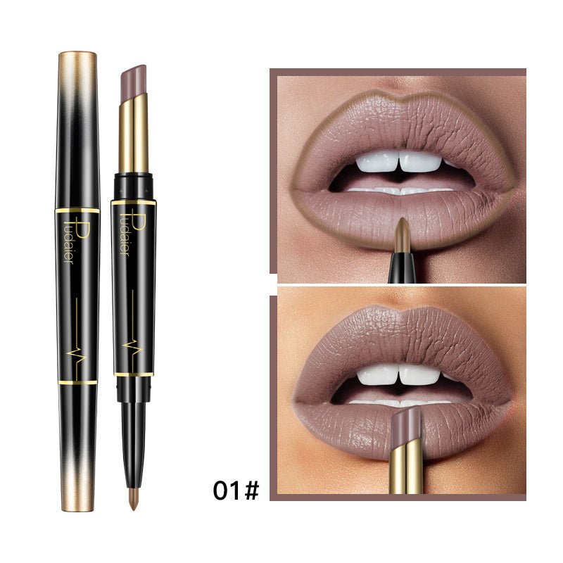 Double Lipstick Lip Liner $13.00 Dana Fashion Color: 1 style makeup Efficacy: matte matte lipstick, rotating lip liner, non-stick lipstick