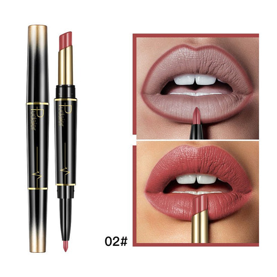 Double Lipstick Lip Liner $13.00 Dana Fashion Color: 2 style makeup Efficacy: matte matte lipstick, rotating lip liner, non-stick lipstick