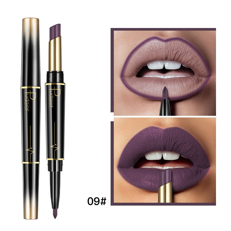 Double Lipstick Lip Liner $13.00 Dana Fashion Color: 9 style makeup Efficacy: matte matte lipstick, rotating lip liner, non-stick lipstick