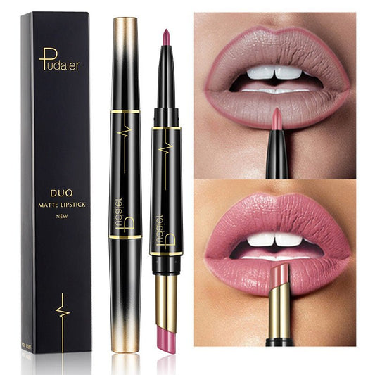 Double Lipstick Lip Liner $13.00 Dana Fashion Color: 1 style makeup Efficacy: matte matte lipstick, rotating lip liner, non-stick lipstick