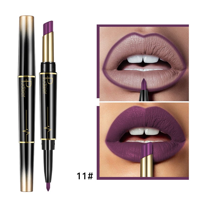 Double Lipstick Lip Liner $13.00 Dana Fashion Color: 11 style makeup Efficacy: matte matte lipstick, rotating lip liner, non-stick lipstick