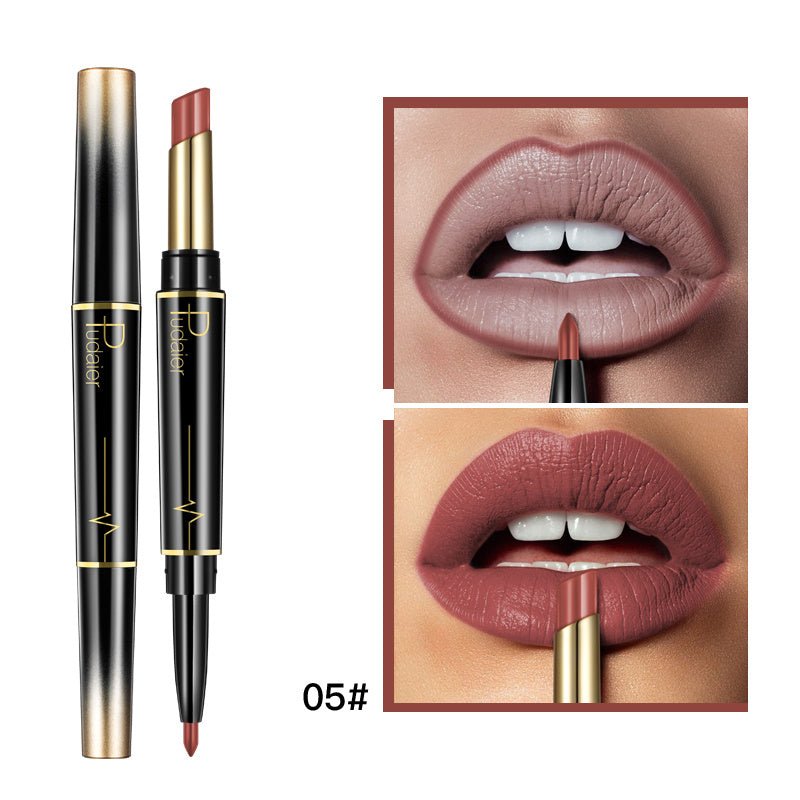 Double Lipstick Lip Liner $13.00 Dana Fashion Color: 5 style makeup Efficacy: matte matte lipstick, rotating lip liner, non-stick lipstick
