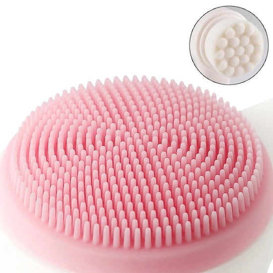 Double-sided Silicone Skin Care Tool Facial Cleanser Brush Face Cleaning Vibration Facial Massage Washing Product $12.50 Dana Fashion Color: Blue Beauty Tools Overview: Can stand handle, precise radian, perfect fit hand profile. Natural pine production, g