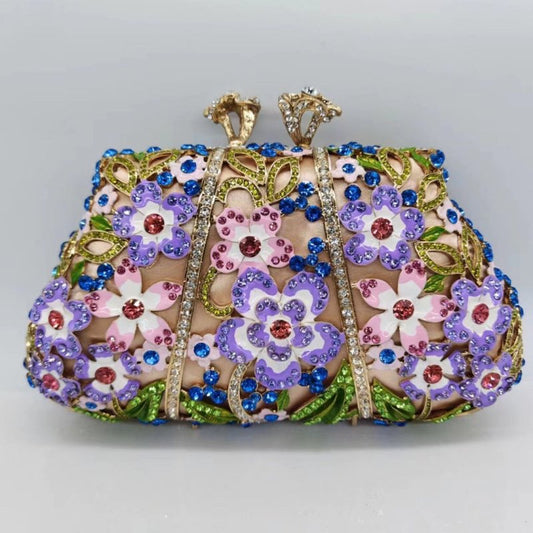 Dripping Oil Diamond Evening Bag Enamel Color Flower Clutch $153.00 Dana Fashion Color: Golden Color Women's Bags Product information: Lining texture: synthetic leather Applicable scenario: Daily configuration Color: Gold Outer bag type: Three-dimensional