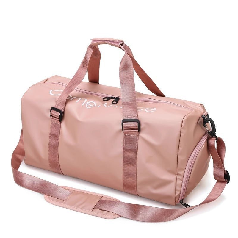 Dry Wet Separation Training Portable Short-distance Travel Bag $35.50 Dana Fashion Color: Pink Women's Bags Product information: Lining texture: Nylon Pattern: Letters Applicable scenario: leisure travel Color: Black, champagne, pink, wine red, dark blue,