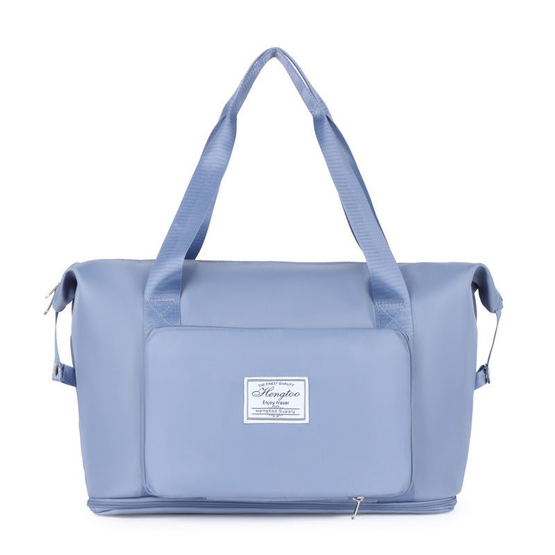 Dry Wet Separation Yoga Bag Large Capacity Coverable Handle $23.03 Dana Fashion Color: Folding Blue Women's Bags Product information: Lining texture: Polyester Pattern: solid color Applicable scenario: leisure travel Color: folded blue, folded pink Functi