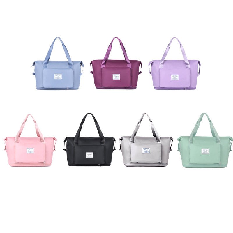 Dry Wet Separation Yoga Bag Large Capacity Coverable Handle $23.03 Dana Fashion Color: Folding Blue Women's Bags Product information: Lining texture: Polyester Pattern: solid color Applicable scenario: leisure travel Color: folded blue, folded pink Functi