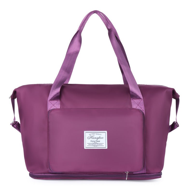 Dry Wet Separation Yoga Bag Large Capacity Coverable Handle $23.03 Dana Fashion Color: Folding Blue Women's Bags Product information: Lining texture: Polyester Pattern: solid color Applicable scenario: leisure travel Color: folded blue, folded pink Functi
