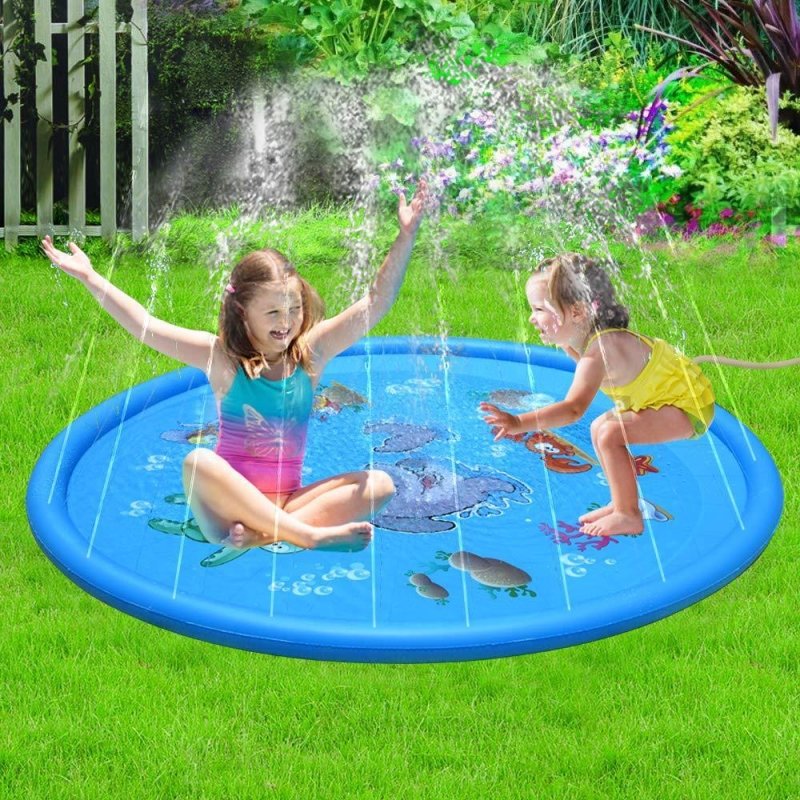 Durable Children's Water Spray Pool Mat Splash Sprinkle Play Pad Mat $25.24 Dana Fashion Color: Blue 100cm Baby & Mother Durable Children's Water Spray Pool Mat Splash Sprinkle Play Pad Mat Overview: 1. High-quality materials with cute marine animals, all