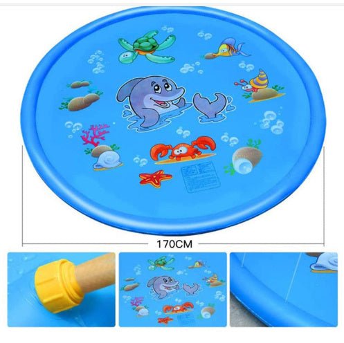 Durable Children's Water Spray Pool Mat Splash Sprinkle Play Pad Mat $44.13 Dana Fashion Color: Blue 170cm Baby & Mother Durable Children's Water Spray Pool Mat Splash Sprinkle Play Pad Mat Overview: 1. High-quality materials with cute marine animals, all