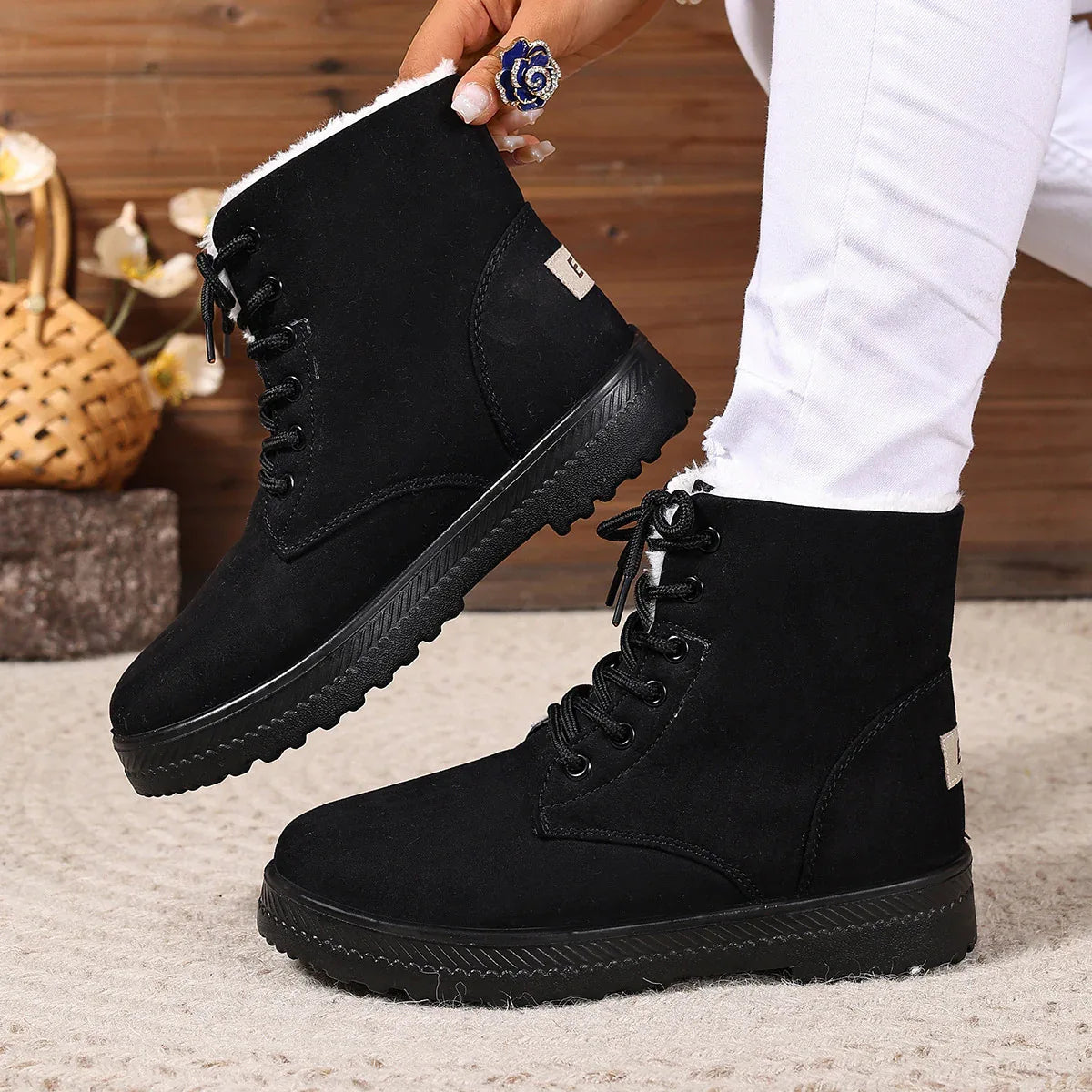 Women's Fashionable Waterproof High-top Cotton-padded Snow Boots - DanaFashionstore