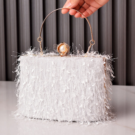 Tassel Handbags Women Dress Party Evening Bag Fashion Luxury Designer Square Bags Crossbody Shoulder Bag Ladies - Dana Fashion