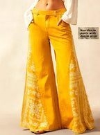 Bohemian Side Print Wide-Leg Pants - DanaFashionstore