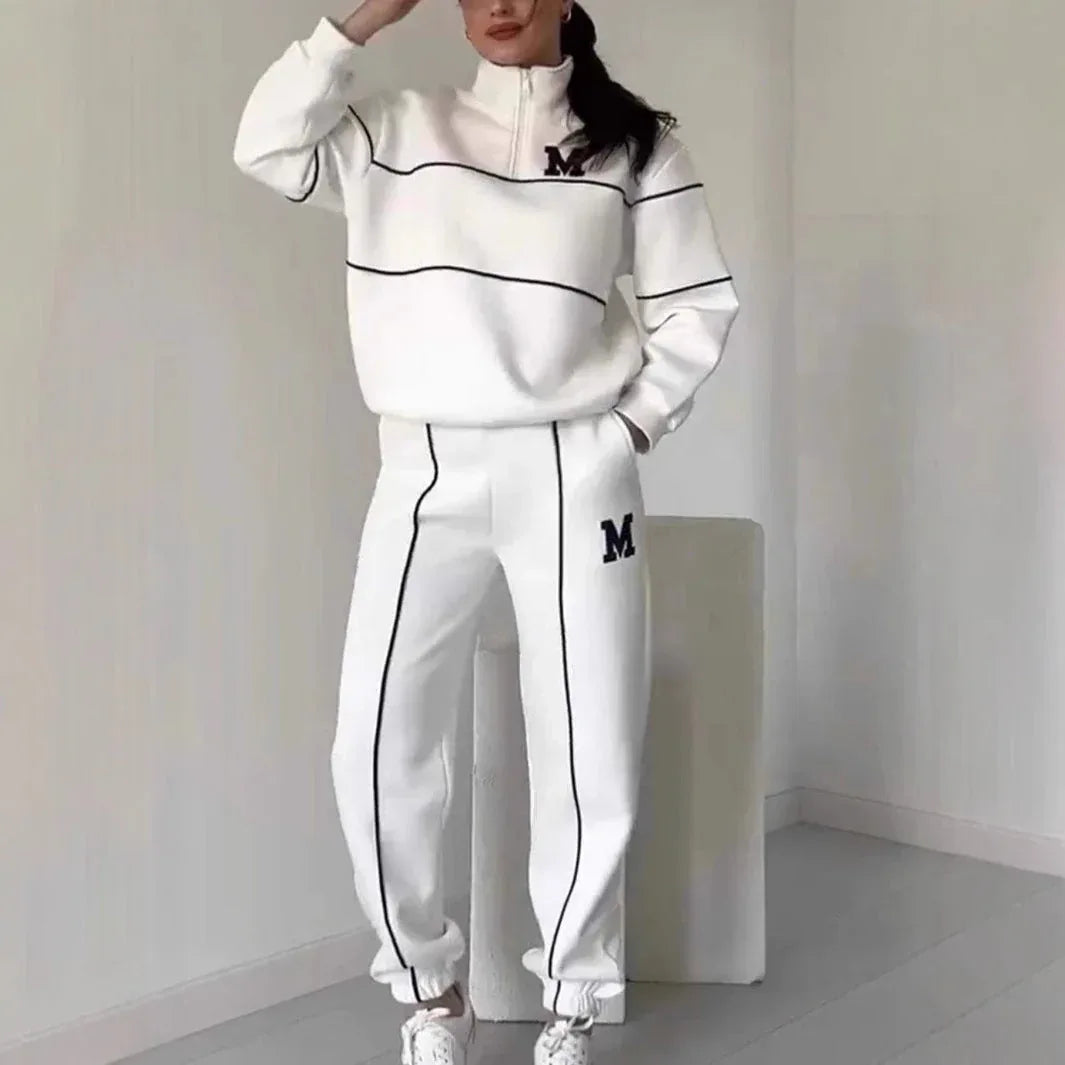 Womens 2 Piece Outfits Lounge Hoodless Pullover Sweatshirt Sweatsuit Sets Sweatshirt Baggy Fashion Sweatpants With Pockets - DanaFashionstore