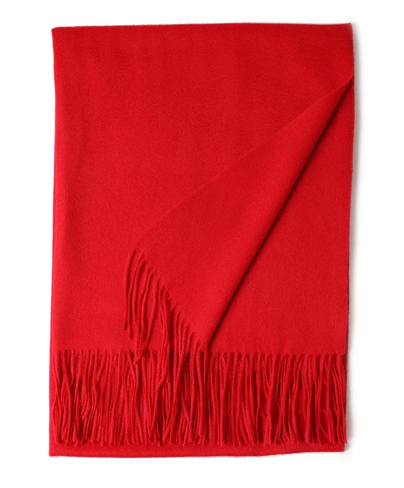 New Solid Color Wool Long Beard Warm Tassel Scarf Thick - DanaFashionstore