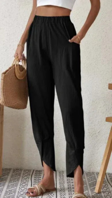 Solid Color Casual Jogger Loose Pockets Diablement Fort Skinny Pants For Women - DanaFashionstore
